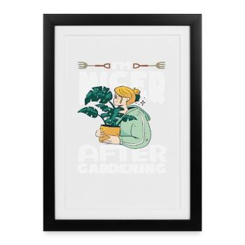 Beautiful after gardening plant lover - Framed poster (27 × 37 cm) - black - Front