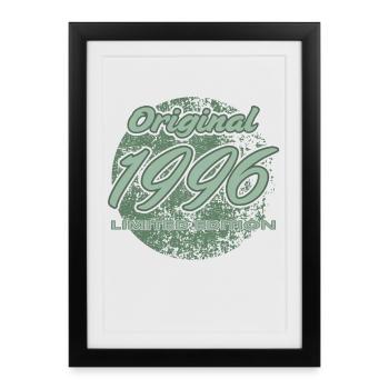30e anniversaire 1996 cadeau pour hommes et femmes - Affiche encadrée (27 × 37 cm) - noir - Devant