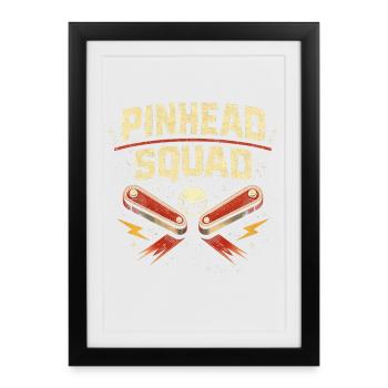 Joueur de flipper de l’équipe de flipper - Affiche encadrée (27 × 37 cm) - noir - Devant
