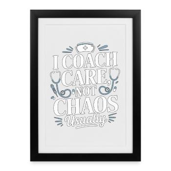 Éducateur en soins infirmiers I Coach Nurse Instructeur - Affiche encadrée (27 × 37 cm) - noir - Devant