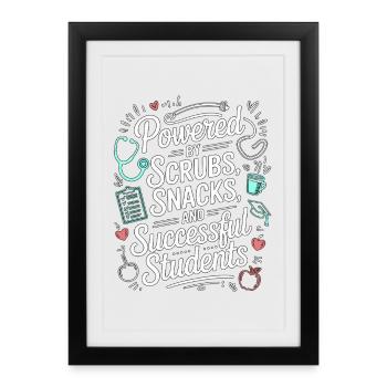 Nurse Educator Powered By Scrubs Nurse Manager - Framed poster (27 × 37 cm) - black - Front