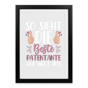 Voilà à quoi ressemble la meilleure marraine du monde - Affiche encadrée (27 × 37 cm) - noir - Devant