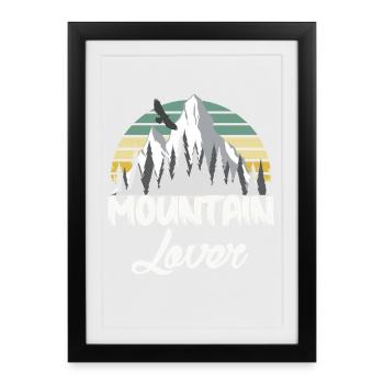 Mountain Retro Mountain Landscape - Framed poster (27 × 37 cm) - black - Front