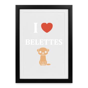 I love Weasel - Framed poster (27 × 37 cm) - black - Front