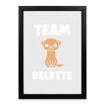 Team Belette - Affiche encadrée (27 × 37 cm) - noir - Devant