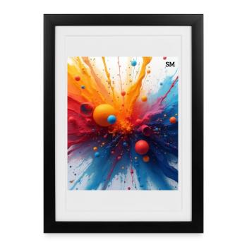 Abstract Color Explosion - Framed poster (27 × 37 cm) - black - Front