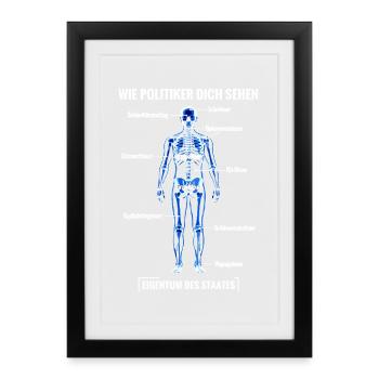 Plan de démantèlement du contribuable Anatomie - Affiche encadrée (27 × 37 cm) - noir - Devant