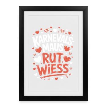 Souris de Carnaval, Rut, Wiess, Cologne, Cologne, Souris de Carnaval, - Affiche encadrée (27 × 37 cm) - noir - Devant