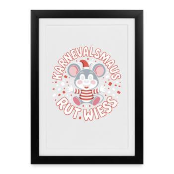 Souris de Carnaval, Rut, Wiess, Cologne, Cologne, Souris de Carnaval, - Affiche encadrée (27 × 37 cm) - noir - Devant