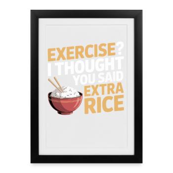 Extra Rice Humor - Framed poster (27 × 37 cm) - black - Front