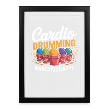 Cardio Drumming Joy - Affiche encadrée (27 × 37 cm) - noir - Devant