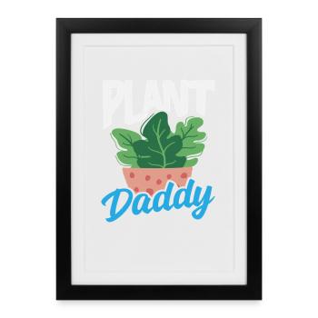 Papa amoureux des plantes Plantes Fleurs succulentes - Affiche encadrée (27 × 37 cm) - noir - Devant