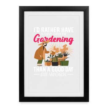 Jardinage amateur de plantes Plantes Loisirs - Affiche encadrée (27 × 37 cm) - noir - Devant