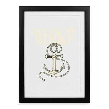 But Did We Sink? Captain Sail Sailor - Framed poster (27 × 37 cm) - black - Front