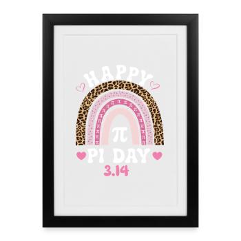 Happy Pi Day 3.14 Celebration Math Joke Nerd - Framed poster (27 × 37 cm) - black - Front