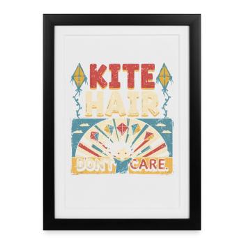 Cerf-volant volant - Affiche encadrée (27 × 37 cm) - noir - Devant