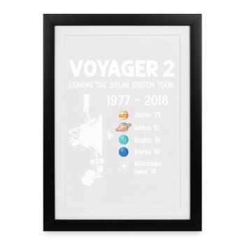 Voyager 2 Spacecraft Leaving The Solar System Tour - Framed poster (27 × 37 cm) - black - Front