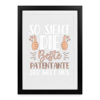 Voilà à quoi ressemble la meilleure marraine du monde - Affiche encadrée (27 × 37 cm) - noir - Devant