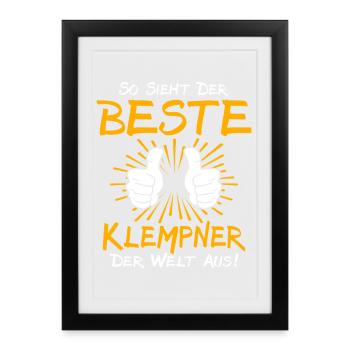 Idée cadeau plombier - Affiche encadrée (27 × 37 cm) - noir - Devant