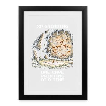 Grinding XP: Cave Painting | Prehistory - Framed poster (27 × 37 cm) - black - Front