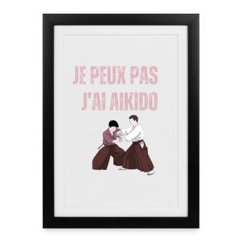 Je peux pas j'ai aikido - Affiche encadrée (27 × 37 cm) - noir - Devant