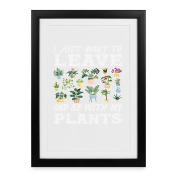 Sois avec mes plantes Plant Lover Succulent - Affiche encadrée (27 × 37 cm) - noir - Devant