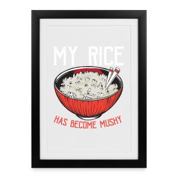 Rice Love Cooking International Cuisine Chef - Framed poster (27 × 37 cm) - black - Front