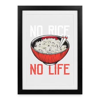 Rice Lovers Asian Cuisine Asia Rice - Framed poster (27 × 37 cm) - black - Front