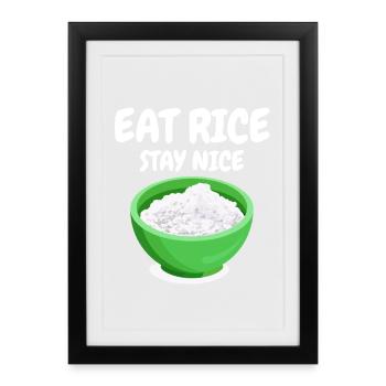 Rice International Cuisine Rice Lovers - Framed poster (27 × 37 cm) - black - Front