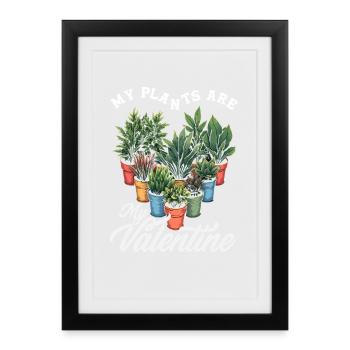 Plantes amoureuses des plantes Valentine succulent - Affiche encadrée (27 × 37 cm) - noir - Devant