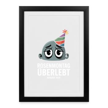 Shrove Monday survives edition 2026 hangover carnival - Framed poster (27 × 37 cm) - black - Front