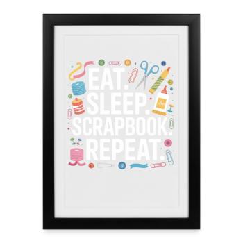 Critique de Food Sleep Scrapbook - Affiche encadrée (27 × 37 cm) - noir - Devant