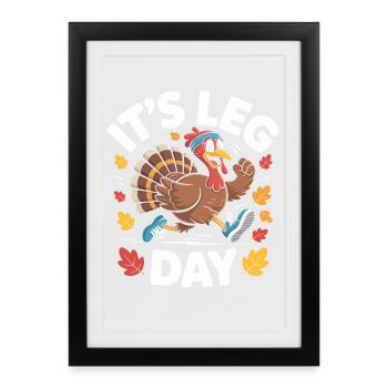 Turkey Leg Day Fitness Joke - Framed poster (27 × 37 cm) - black - Front