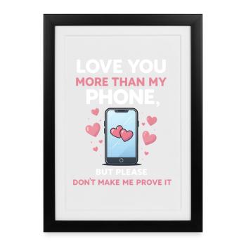  Funny Smartphone Cell Mobile Phone Social Media - Framed poster (27 × 37 cm) - black - Front