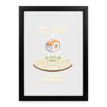 Nouvelle classe : Invocateur de sushi | Cuisine japonaise - Affiche encadrée (27 × 37 cm) - noir - Devant