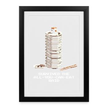 Survivre au raid à volonté | Sushi Buffet - Affiche encadrée (27 × 37 cm) - noir - Devant