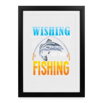 Pêcheurs Poissons Dictons Pêcheurs Pêcheur Drôle de pêcheur - Affiche encadrée (27 × 37 cm) - noir - Devant