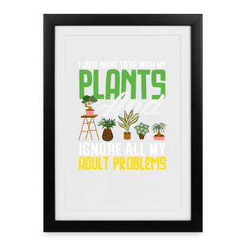 Ignorer mes problèmes d’adulte, drôle - Affiche encadrée (27 × 37 cm) - noir - Devant