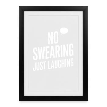 No Swearing Just Laughing Humor Fans - Framed poster (27 × 37 cm) - black - Front