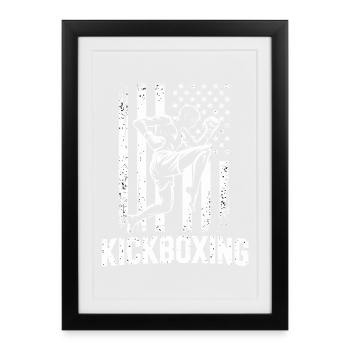 Kickboxing Flag Style - Framed poster (27 × 37 cm) - black - Front