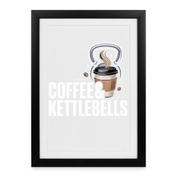 Coffee & Kettlebells Duo - Framed poster (27 × 37 cm) - black - Front