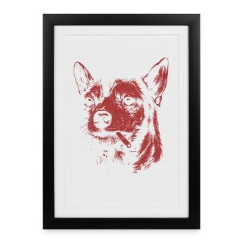 Chihuahua Smoking Funny Dog Humor Meme - Framed poster (27 × 37 cm) - black - Front