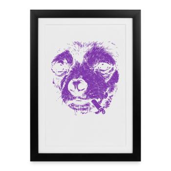 Chihuahua Smoking Funny Dog Humor Meme - Framed poster (27 × 37 cm) - black - Front
