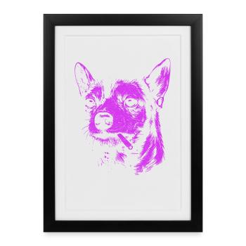 Chihuahua Smoking Funny Dog Humor Meme - Framed poster (27 × 37 cm) - black - Front