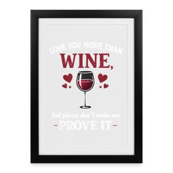  Funny Wine Glass Red White Vino Alcohol Drink - Framed poster (27 × 37 cm) - black - Front