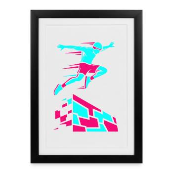 Parkour Freerunning - Affiche encadrée (27 × 37 cm) - noir - Devant