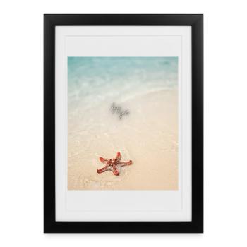L’amour sur la plage et les étoiles de mer - Affiche encadrée (27 × 37 cm) - noir - Devant