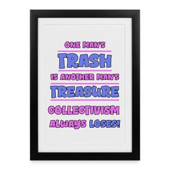 Déchets pour Schatz : le collectivisme perd - Affiche encadrée (27 × 37 cm) - noir - Devant