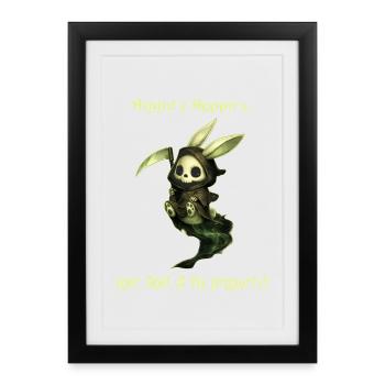 Grim Bunny – Ton âme est à moi ! - Affiche encadrée (27 × 37 cm) - noir - Devant