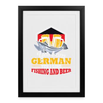 Pêcheurs Poissons Dictons Pêcheurs Pêcheur Drôle de pêcheur - Affiche encadrée (27 × 37 cm) - noir - Devant